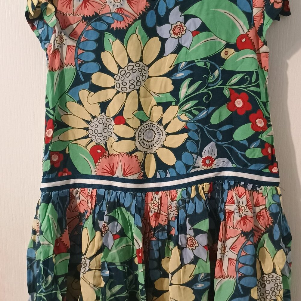 Gymboree/Floral Dress/Girls/M 7-8/Blue Multi/Cap Sleeve Cute - Picture 3 of 11